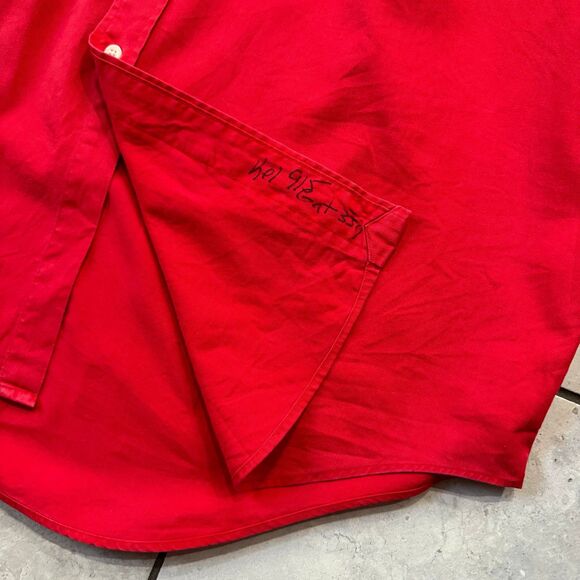 Rare Vintage POLO SPORT Ralph Lauren Spell Out USA Casual Shirt 90s Red L - Picture 5 of 6